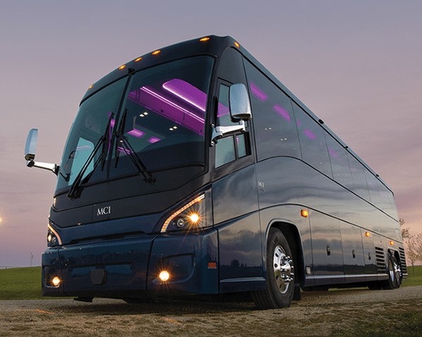 a black charter bus rental