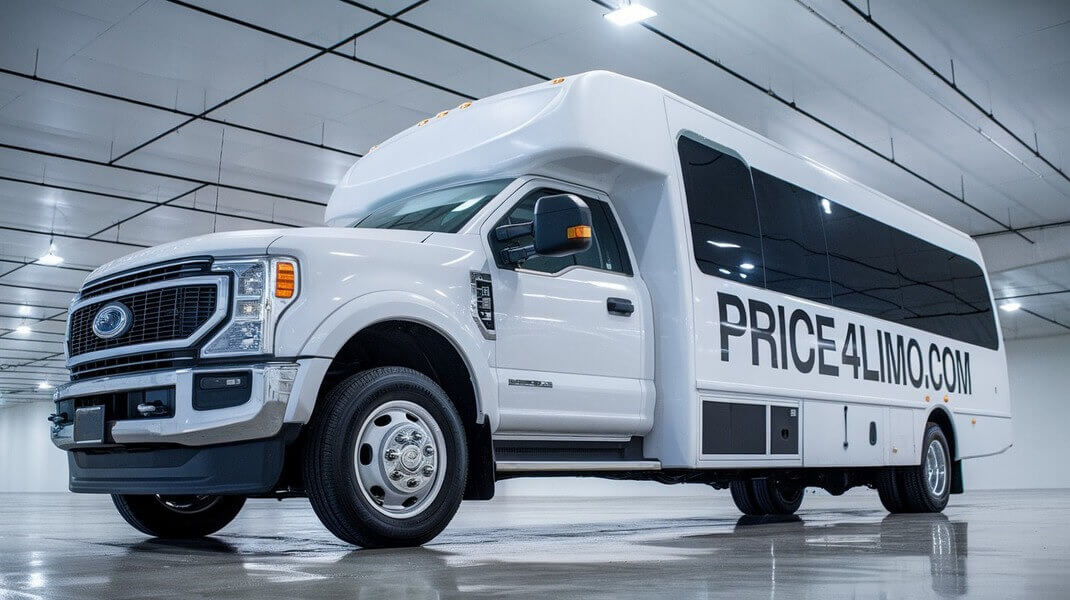 price4limo white 30 passenger party bus richmond