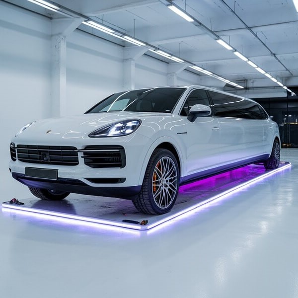 price4limo white porsche limousine richardson