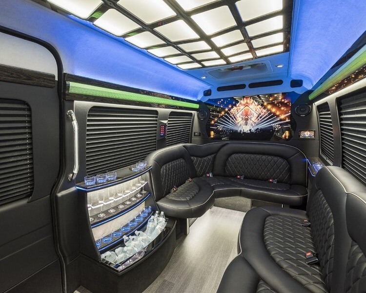 price 4 limo 15 passenger mercedes benz sprinter van limo seating