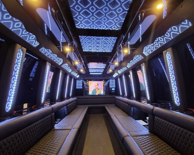 Price4limo 50 Passenger Party Bus Rental Interior