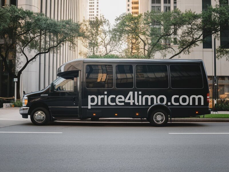 Price4limo Black 15 Passenger Mini Bus Rental
