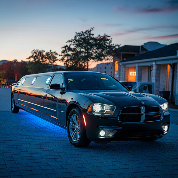 Price4limo Black Dodge Charger Limo Rental