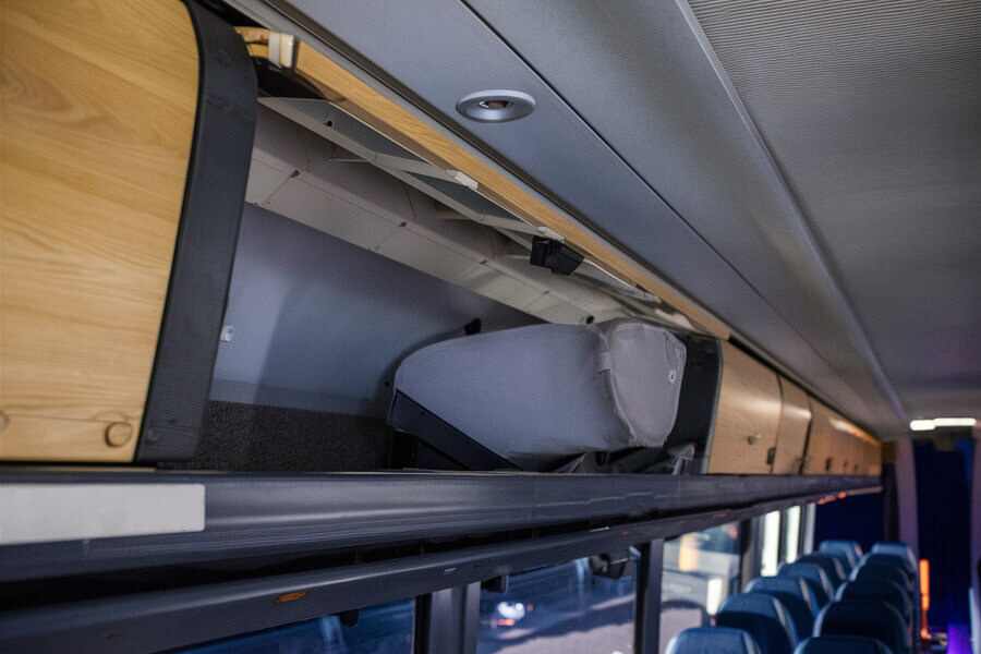 Shuttle Bus Rental Overhead Storage