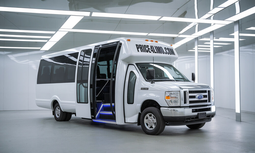 Price4limo White 20 Passenger Mini Bus Rental