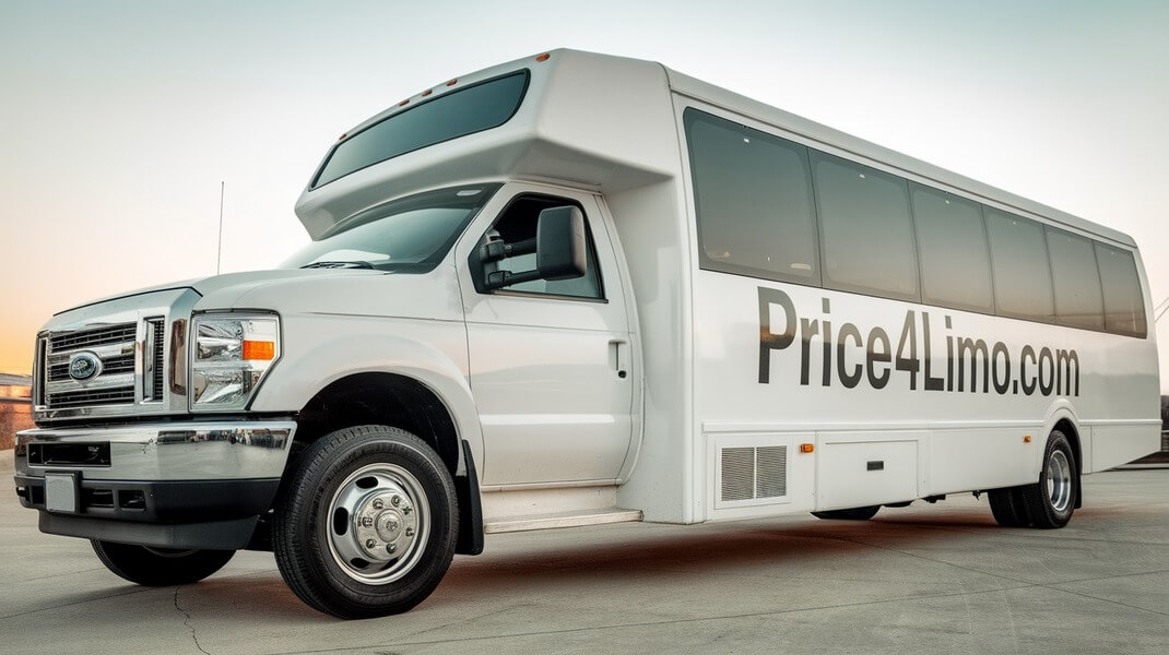 Price4limo White 30 Passenger Mini Bus Rental