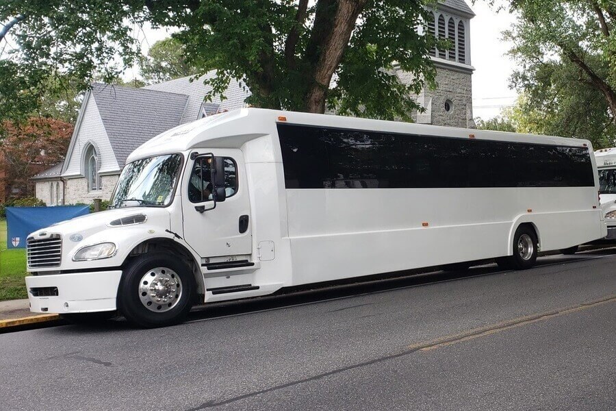 Price4limo White 30 Passenger Party Bus Rental