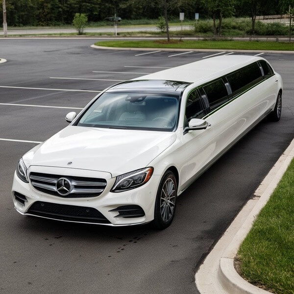 Price4limo White Mercedes Benz Limousine