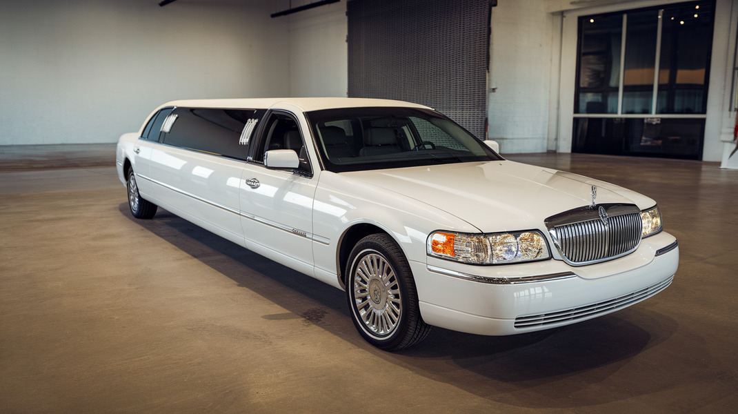White Lincoln Town Car Limo