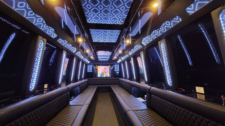 Specialty Party Buses With Restroom interior